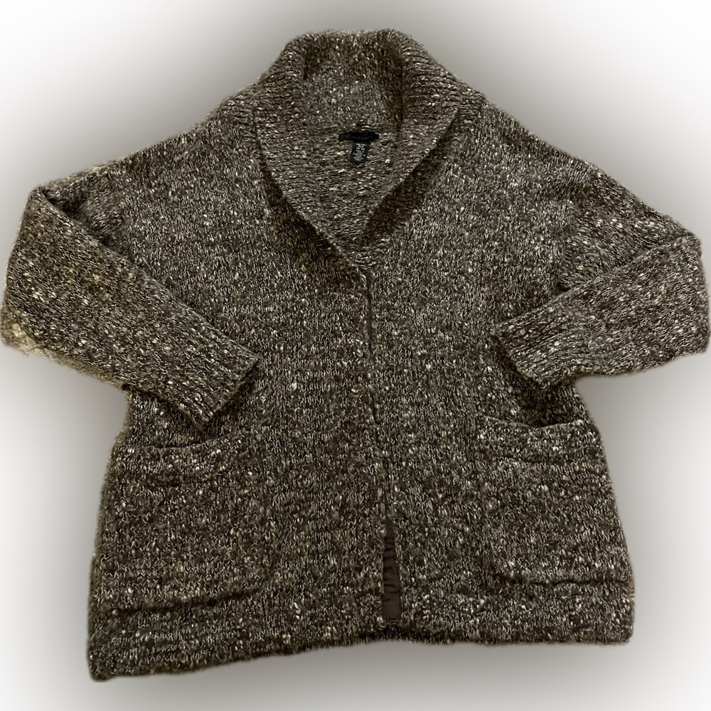 Kenneth Cole Reaction Textured Brown Knit Jacket